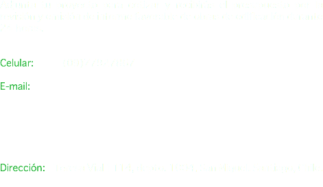 Adjunta tu proyecto para cotizar y recibirás el presupuesto por la revisión y emisión de informe favorable de obras de edificación durante 24 horas. Celular: (09)77927867  E-mail: Dirección: Teresa Vial 1114, depto. 1004, San Miguel. Santiago, Chile. 